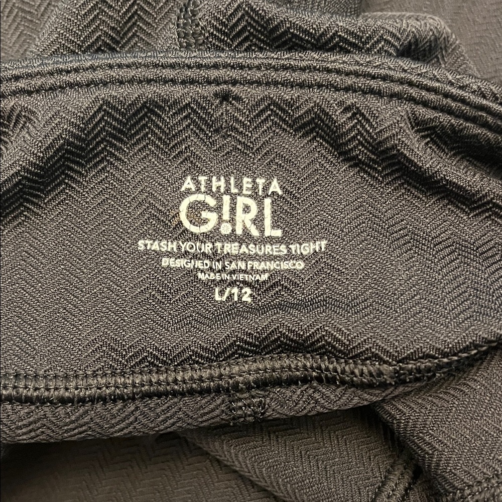 Athleta Girl L/12 leggings lot - Charcoal & Black Leggings - Picture 3 of 4